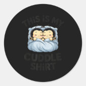 Sticker Rond Cute Bees Snuggle This Is My Cuddle  (Devant)