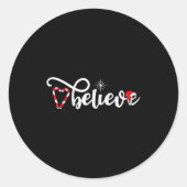 Sticker Rond Cute Believe Christmas (Devant)