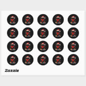 Sticker Rond Cute Black Cat Santasnowflake Christmas Xmas Women (Feuille)