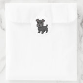 Sticker Rond Cute Black Scottish Terrier Dog (Sac)