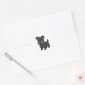 Sticker Rond Cute Black Scottish Terrier Dog (Enveloppe)