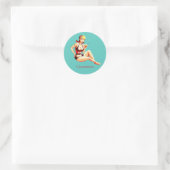 Sticker Rond Cute Blonde Martini Bikini Girl Thunder_Cove (Sac)