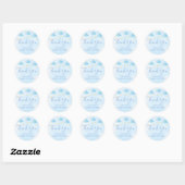 Sticker Rond Cute Blue Baby Boy Douche Merci Favor (Feuille)