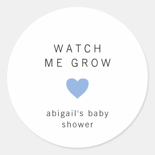 Sticker Rond Cute Blue Heart Baby shower moderne (Devant)
