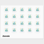 Sticker Rond Cute Blue Turquoise Green Dragon Personnalisé (Feuille)
