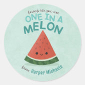 Sticker Rond Cute Blue Watermelon School Salle de classe Valent (Devant)