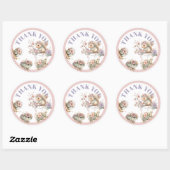 Sticker Rond Cute Boho Animal Birthday Party (Feuille)