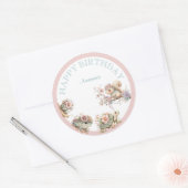 Sticker Rond Cute Boho Animal Birthday Party (Enveloppe)