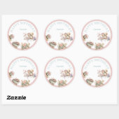 Sticker Rond Cute Boho Animal Birthday Party (Feuille)