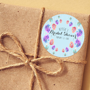 Sticker Rond Cute Boho Pastel Aquarelle Fête des mariées de feu