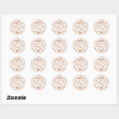 Sticker Rond Cute Boho Rainbow Motif Nom personnalisé Merci (Feuille)