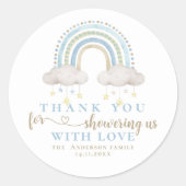 Sticker Rond Cute Boho Whimsical Baby shower arc-en-ciel (Devant)