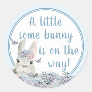 Sticker Rond Cute Bois Lapin Aquarelle Baby shower Floral