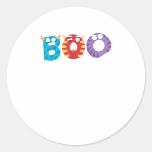 Sticker Rond Cute Boo Halloween Costume mignon Monstres Gif
