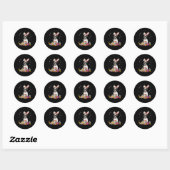 Sticker Rond Cute Boston Terrier Jour de Pâques Oeufs de lapin (Feuille)