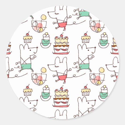 Sticker Rond Cute Boulangerie Chef Dessin (Devant)