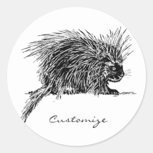 Sticker Rond Cute Bristly Hedgehog Thunder_Cove
