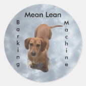 Sticker Rond Cute Brown Dachshund Machine à aboyer (Devant)