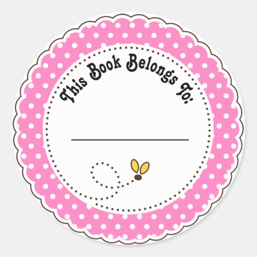 Sticker Rond Cute Bumble Bee Lecture Plaques (Devant)