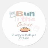 Sticker Rond Cute Bun Dans Four BaBy Q Douche (Devant)