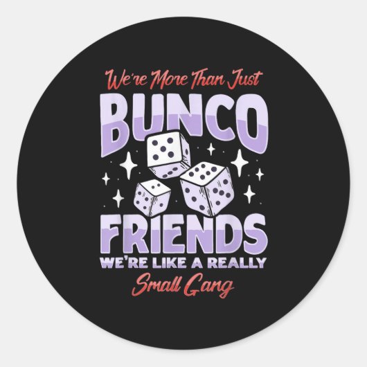 Sticker Rond Cute Bunco Night Squad Apparel Jeu Bunco (Devant)