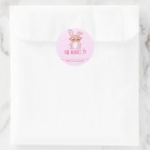 Sticker Rond Cute Bunny Babby Kids Plaques de réservation (Sac)