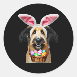 Sticker Rond Cute Bunny Ears Berger Picard Chien Chasse aux oeu