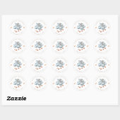 Sticker Rond Cute Bunny Nuages d'étoiles Baby shower (Feuille)