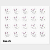 STICKER ROND CUTE BUNNY RABBIT (Feuille)