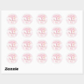 Sticker Rond Cute Bunny rose 1er Anniversaire Fille Printemps F (Feuille)