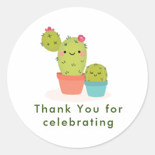 Sticker Rond Cute Cactus