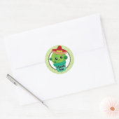 Sticker Rond Cute Cactus dans un Sombrero Merci (Enveloppe)