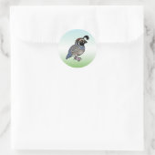 Sticker Rond Cute California Quail (Sac)