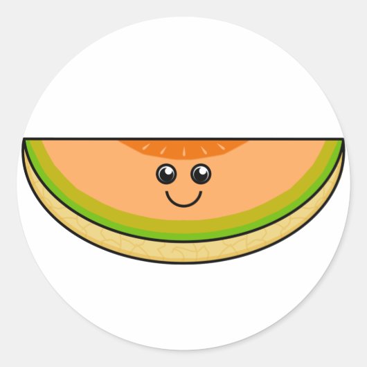 Sticker Rond Cute Cantaloupe (Devant)