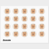 Sticker Rond Cute Capybara (Feuille)