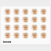 Sticker Rond Cute Capybara Couple (Feuille)