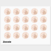 Sticker Rond Cute capybara kawaii (Feuille)