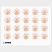 Sticker Rond Cute capybara merci (Feuille)