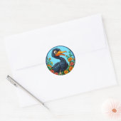 Sticker Rond Cute caricature canard (Enveloppe)