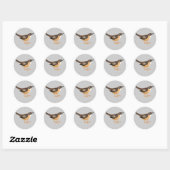 Sticker Rond Cute Carolina Wren (Feuille)