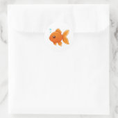 Sticker Rond Cute Cartoon Goldfish on White (Sac)