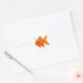 Sticker Rond Cute Cartoon Goldfish on White (Enveloppe)