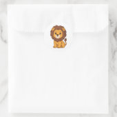 Sticker Rond Cute Cartoon Lion (Sac)
