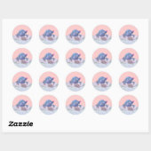 Sticker Rond Cute Cartoon Mole et Molehill (Feuille)