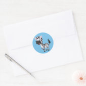 Sticker Rond Cute cartoon Zebra background (Enveloppe)