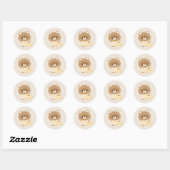 Sticker Rond Cute castor (Feuille)