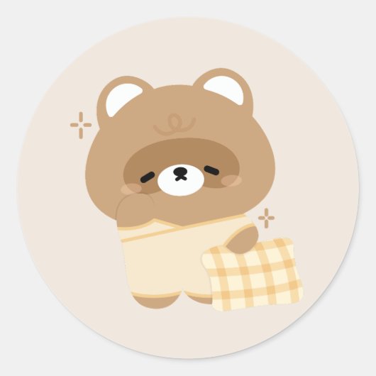 Sticker Rond Cute castor (Devant)