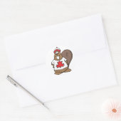 Sticker Rond Cute castor canadien (Enveloppe)