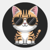 Sticker Rond Cute cat (Devant)