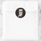 Sticker Rond Cute Cat Café (Sac)